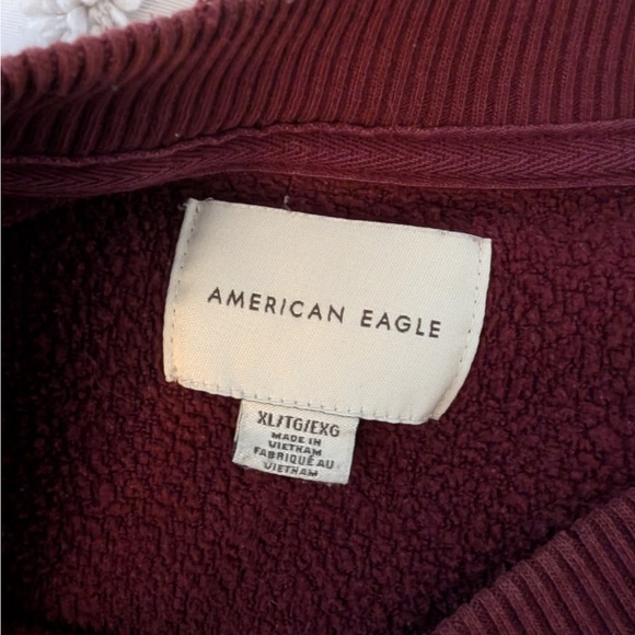 American Eagle Oversized Burgundy Crewneck - Picture 4 of 5